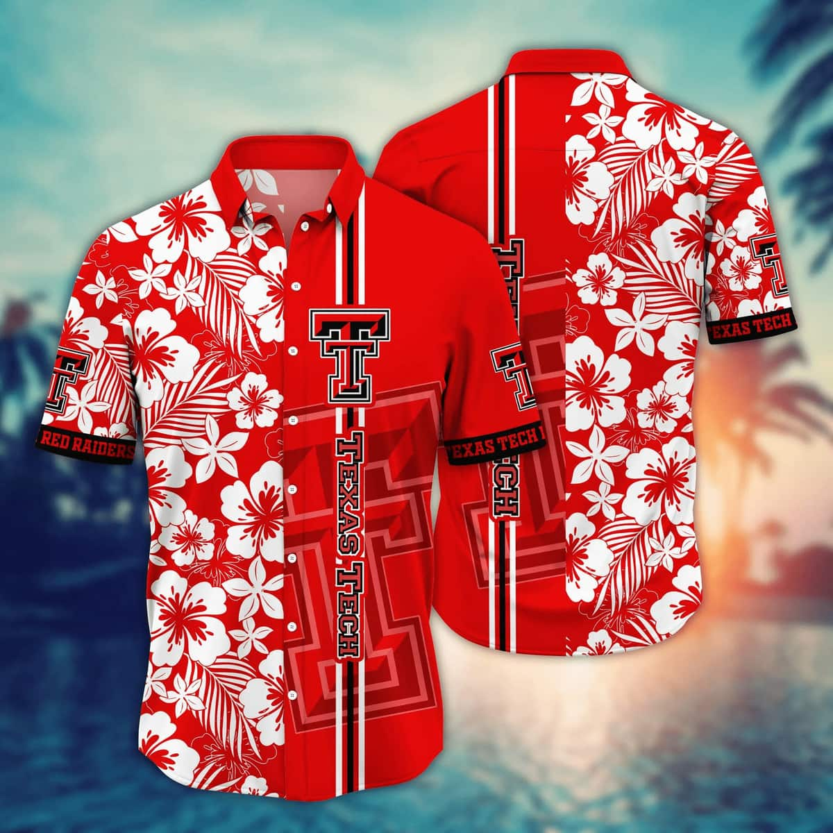 NCAA Texas Tech Hawaiian Shirt White Tropical Flower Gift For Boyfriend