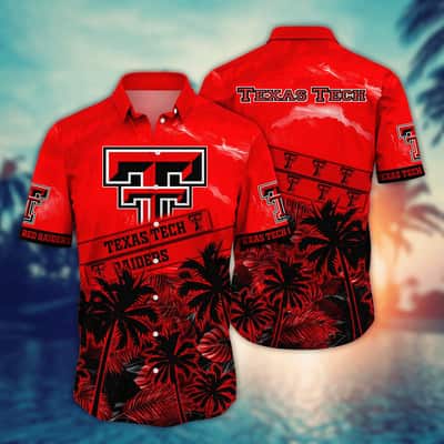 Vintage Aloha NCAA Texas Tech Hawaiian Shirt Palm Trees Cool Gift For Dad