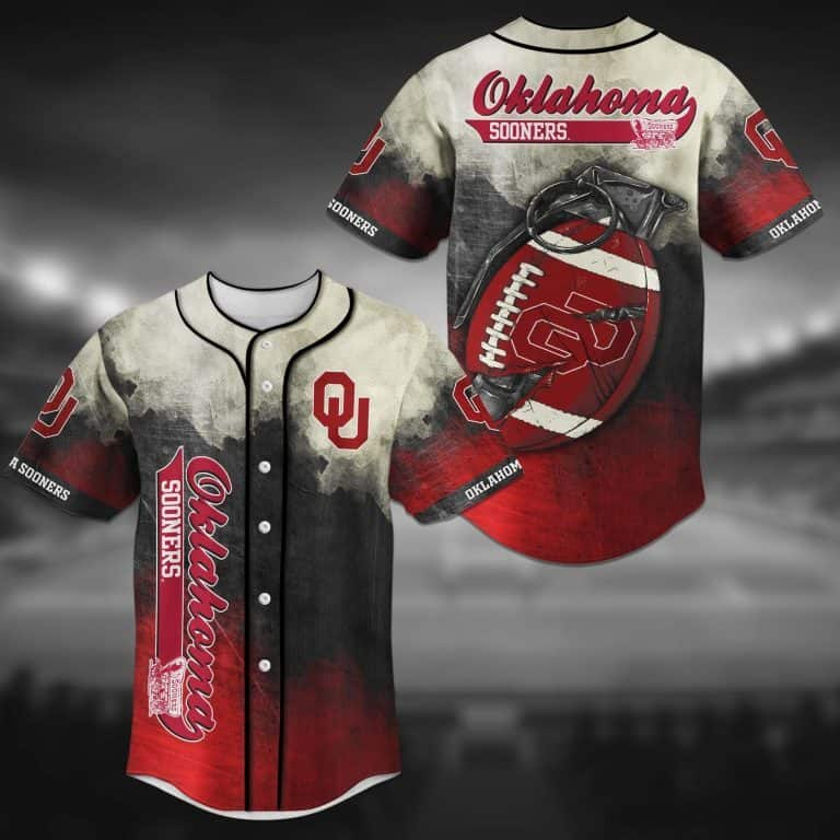 Cool NCAA Oklahoma Sooners Baseball Jersey Grenade Gift For New Dad