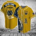 Yellow NCAA Notre Dame Baseball Jersey Flaming Ball Gift For Best Friend Yellow NCAA Notre Dame Baseball Jersey Flaming Ball Gift For Best Friend