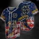 Awesome NCAA Notre Dame Baseball Jersey Irish US Flag Gift For New Dad Awesome NCAA Notre Dame Baseball Jersey Irish US Flag Gift For New Dad
