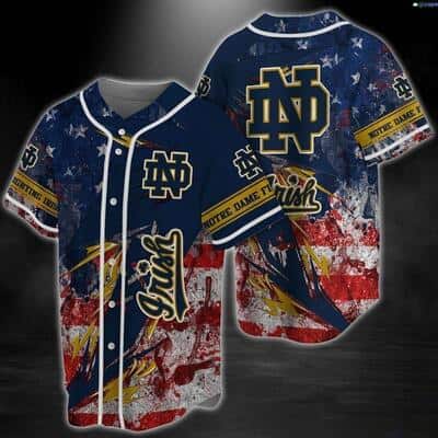 Awesome NCAA Notre Dame Baseball Jersey Irish US Flag Gift For New Dad Awesome NCAA Notre Dame Baseball Jersey Irish US Flag Gift For New Dad