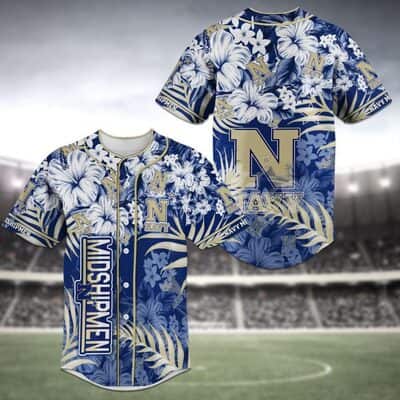 Aloha NCAA Navy Midshipmen Baseball Jersey Hibiscus Flower Gift For Friends Aloha NCAA Navy Midshipmen Baseball Jersey Hibiscus Flower Gift For Friends