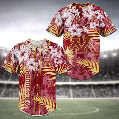 Aloha NCAA Minnesota Gophers Baseball Jersey Tropical Flower Gift For Best Friend
