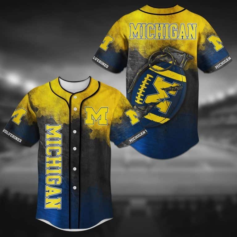 Awesome NCAA Michigan Wolverines Baseball Jersey Grenade Gift For Friends Awesome NCAA Michigan Wolverines Baseball Jersey Grenade Gift For Friends