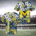 Aloha NCAA Michigan Wolverines Baseball Jersey Hibiscus Flower Gift For New Dad