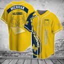 Yellow NCAA Michigan Wolverines Baseball Jersey Ball In Flame Gift For Football Players