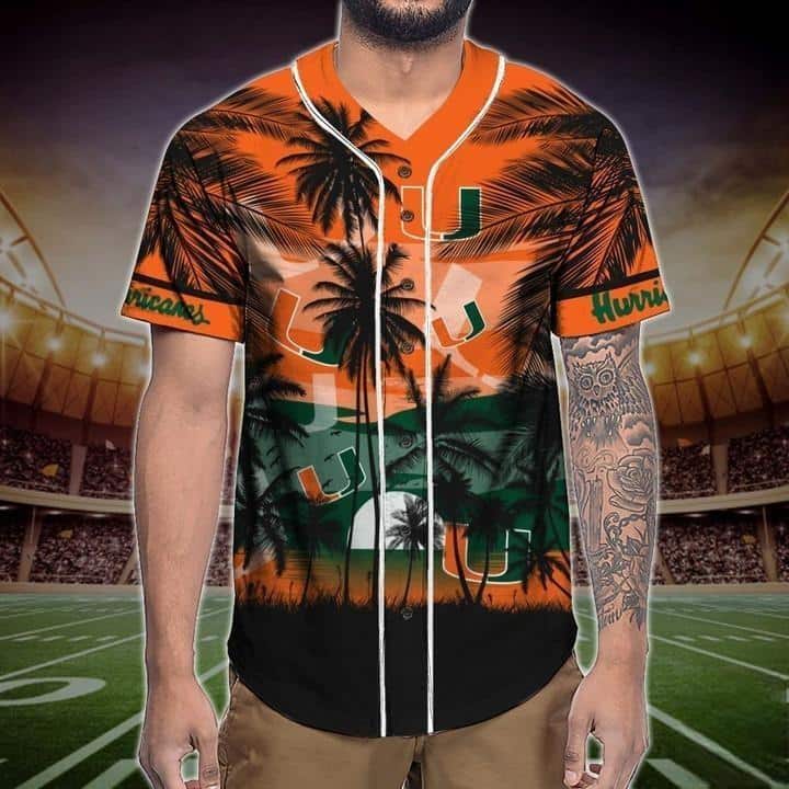 Vintage NCAA Miami Hurricanes Baseball Jersey Palm Tree Gift For Dad Vintage NCAA Miami Hurricanes Baseball Jersey Palm Tree Gift For Dad