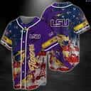 Retro LSU Tigers Baseball Jersey US Flag NCAA Gift For Loyal Fans