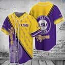 Yellow And Purple NCAA LSU Tigers Baseball Jersey Gift For New Dad Yellow And Purple NCAA LSU Tigers Baseball Jersey Gift For New Dad
