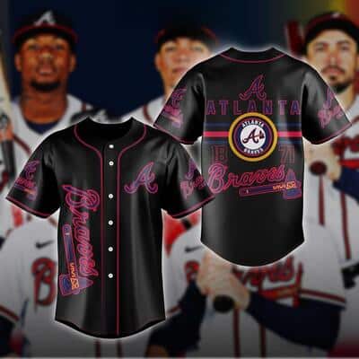 Black MLB Atlanta Braves Baseball Jersey Since 1871 Gift For Cool Dad Black MLB Atlanta Braves Baseball Jersey Since 1871 Gift For Cool Dad