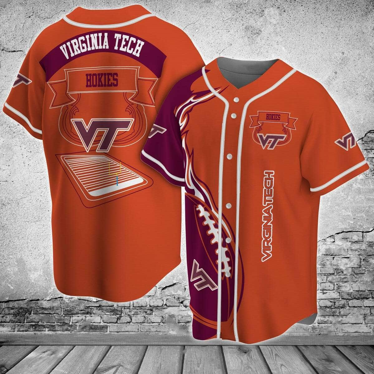 Awesome NCAA Virginia Tech Baseball Jersey Flaming Ball Gift For Sporty Boyfriend