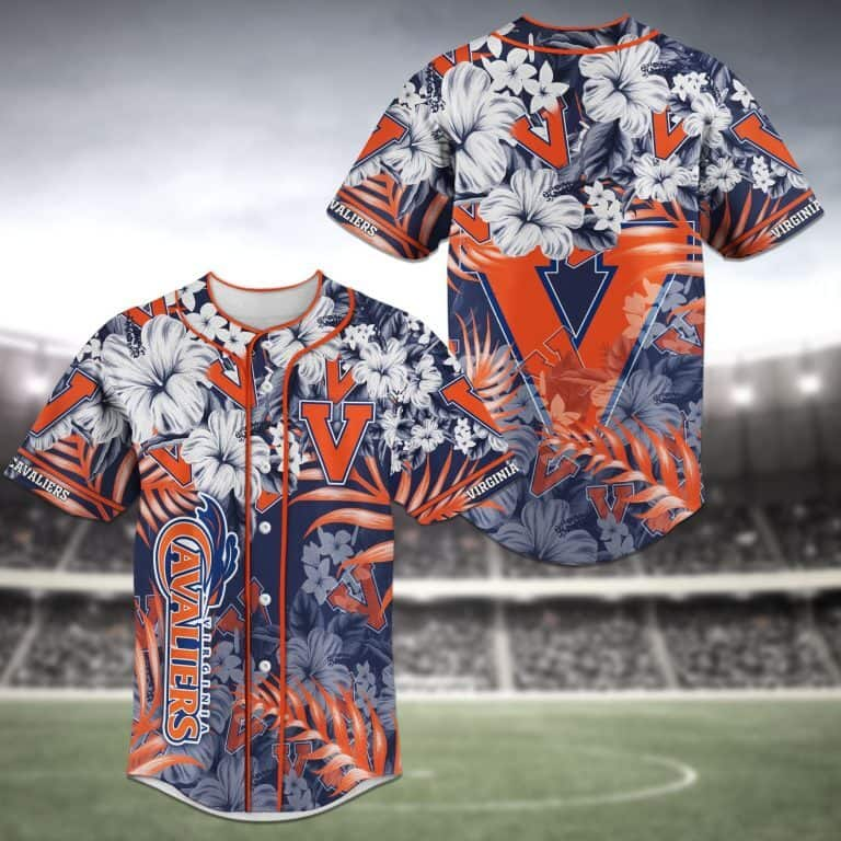 Aloha NCAA Virginia Cavaliers Baseball Jersey Hibiscus Flowers Gift For Sport Dad