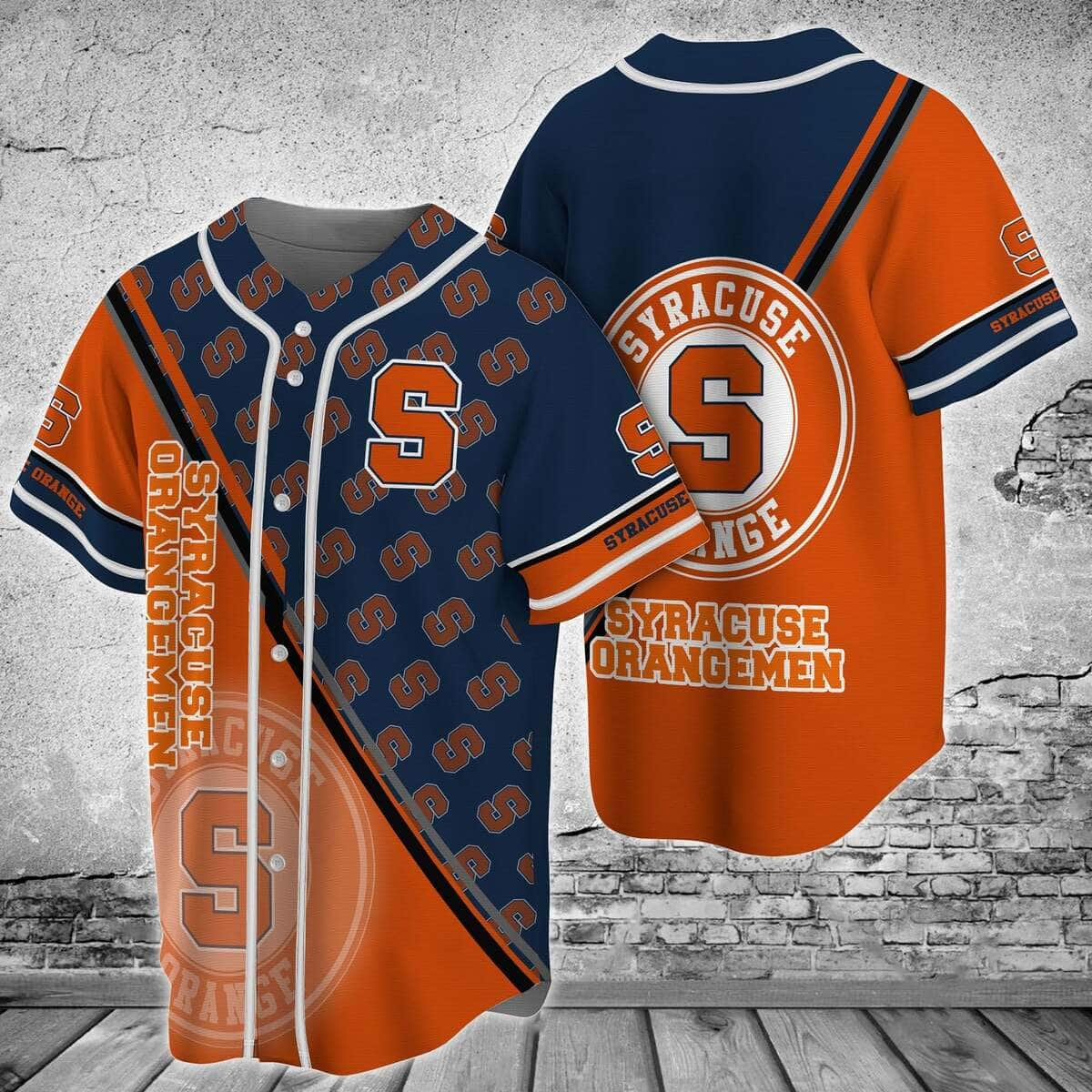 Orange And Navy NCAA Syracuse Baseball Jersey Logo Team Gift For Boyfriend