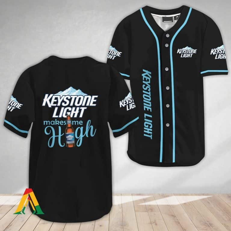 Black Keystone Light Baseball Jersey Make Me High Gift For Best Friend