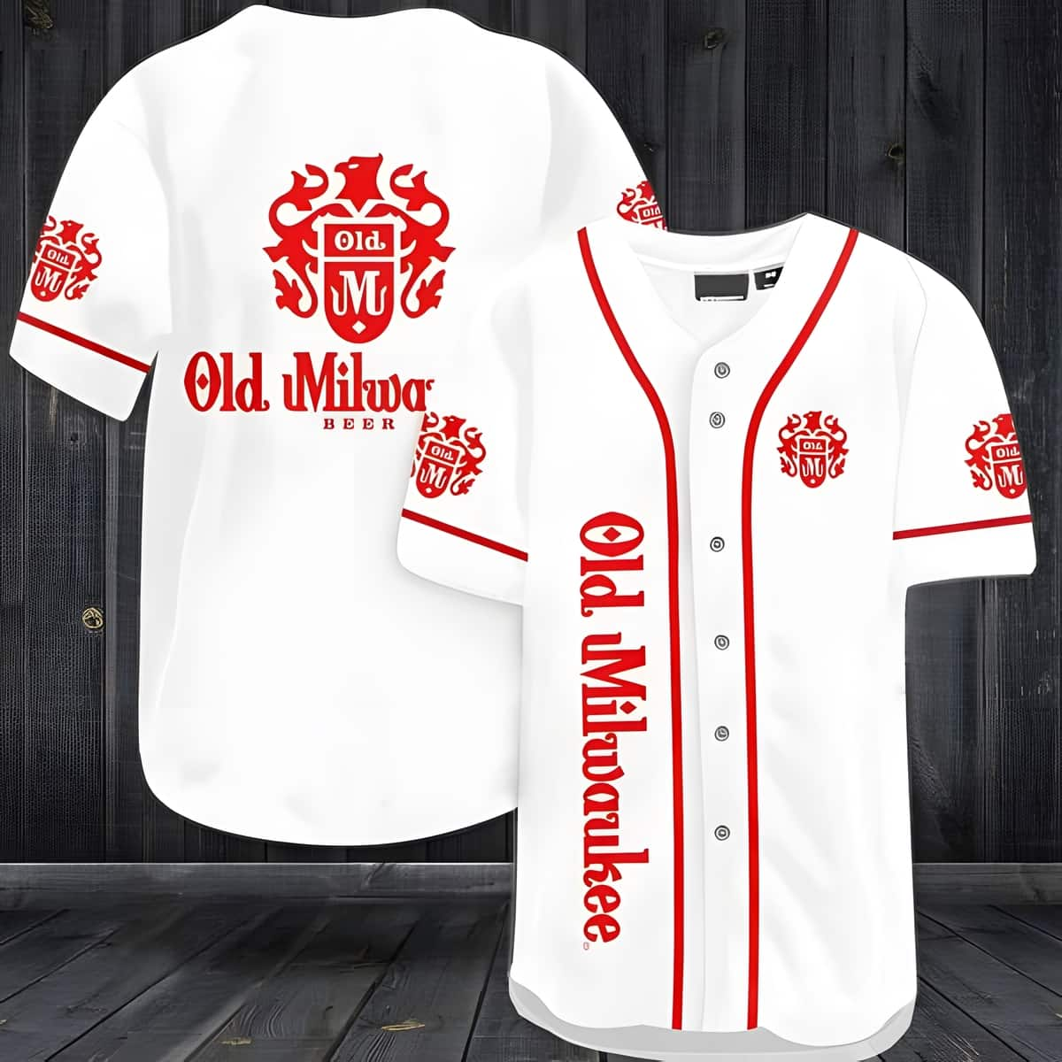 White Old Milwaukee Baseball Jersey Best Gift For Beer Lovers