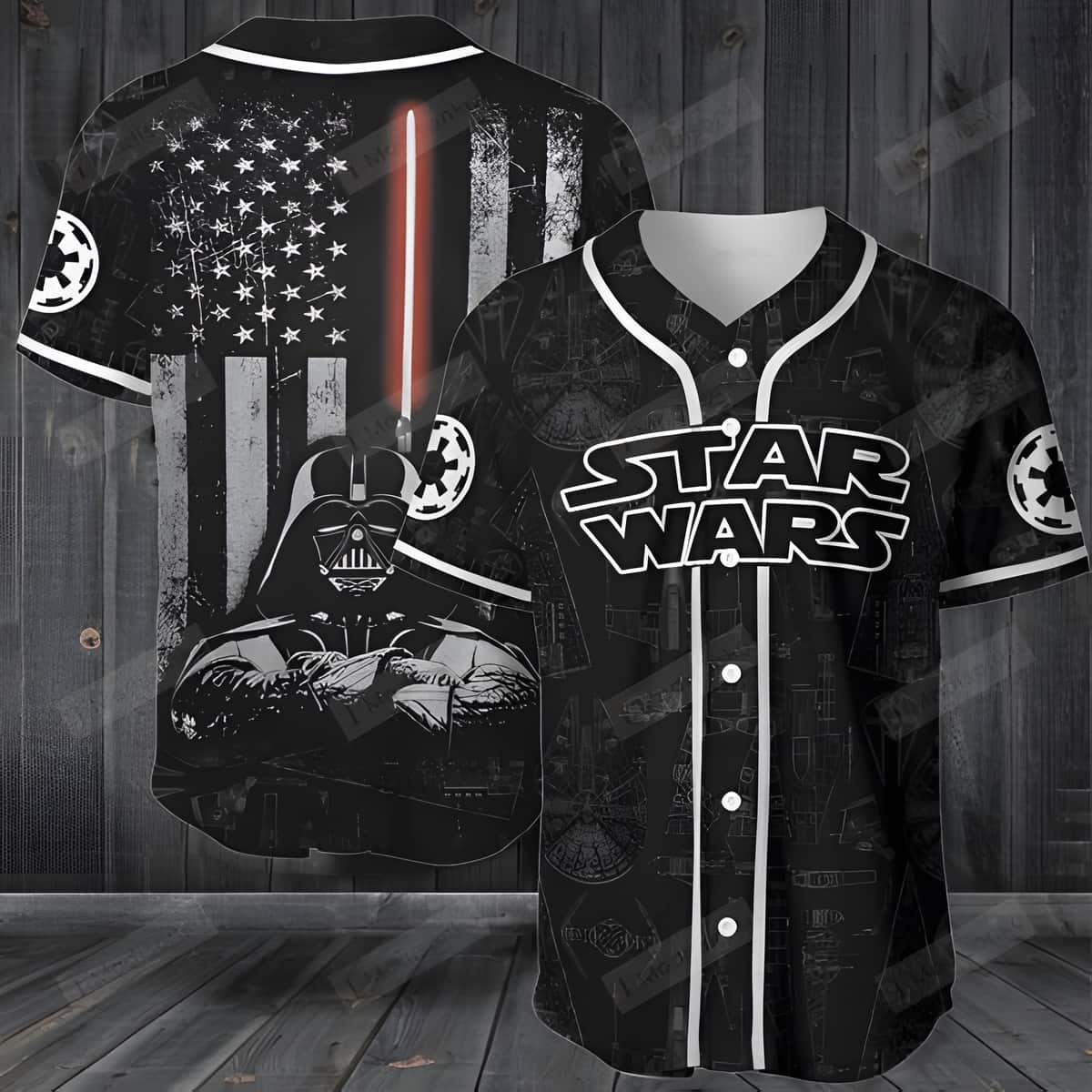 Black Star Wars Darth Vader Baseball Jersey American Flag Gift For Friends Black Star Wars Darth Vader Baseball Jersey American Flag Gift For Friends