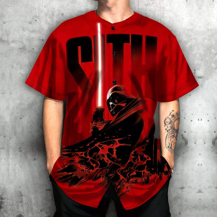 Red Darth Vader Baseball Jersey Sith Star Wars Birthday Gift Red Darth Vader Baseball Jersey Sith Star Wars Birthday Gift
