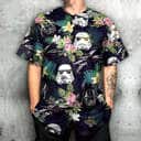 Cool Darth Vader Baseball Jersey Stormtrooper Helmet Tropical Flower Gift For Star Wars Fans