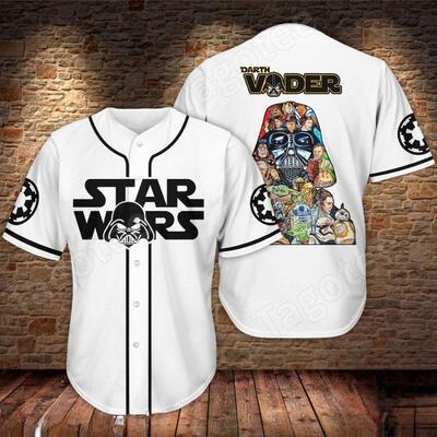 White Darth Vader Baseball Jersey Star Wars Gift For Boyfriend