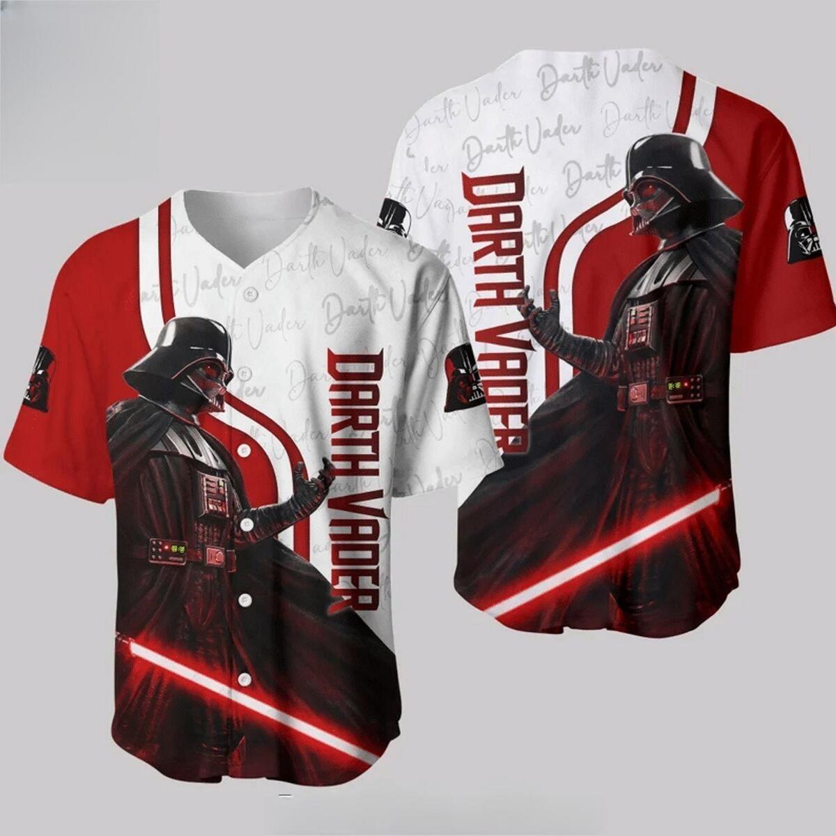 White And Red Darth Vader Baseball Jersey Gift For Star Wars Lovers White And Red Darth Vader Baseball Jersey Gift For Star Wars Lovers