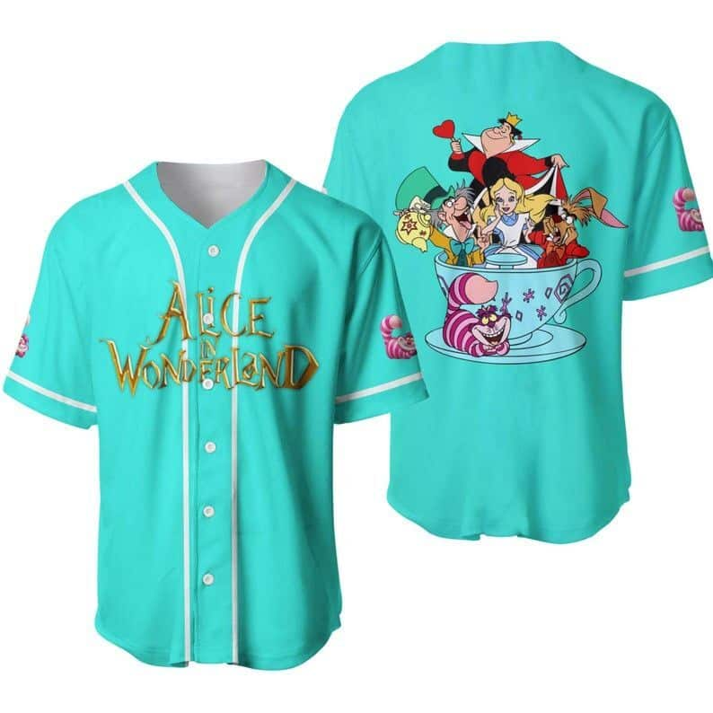 Turquoise Disney Baseball Jersey Alice Wonderland Gift For Daughter