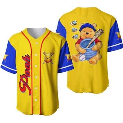 Yellow And Blue Disney Baseball Jersey Pooh Honey Winnie The Pooh Gift For Friends Yellow And Blue Disney Baseball Jersey Pooh Honey Winnie The Pooh Gift For Friends