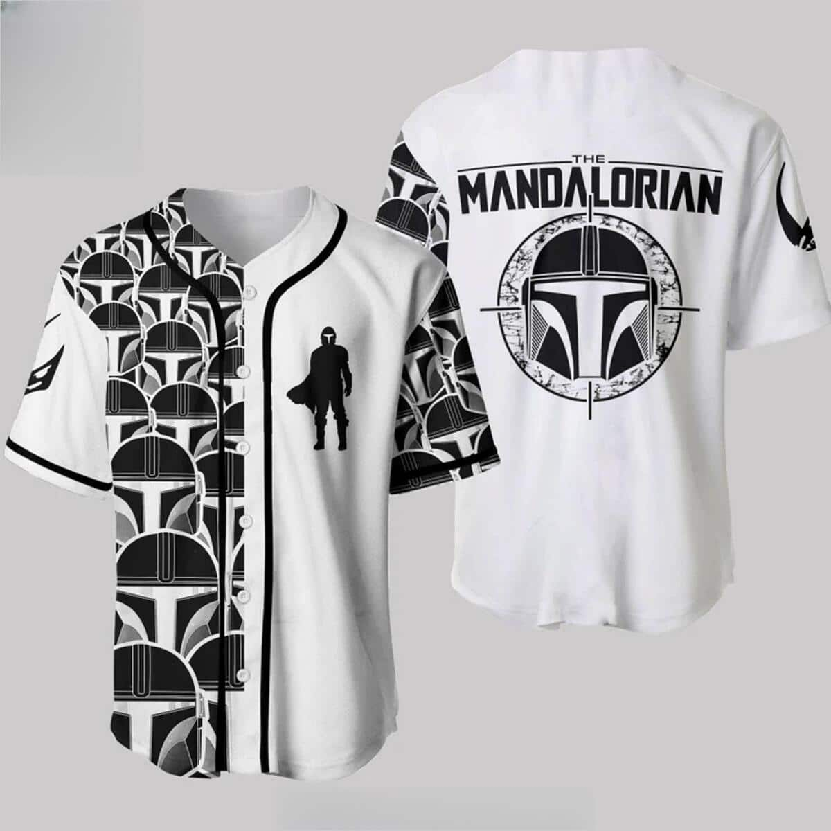 White Boba Fett Baseball Jersey The Mandalorian Gift For Star Wars Fans