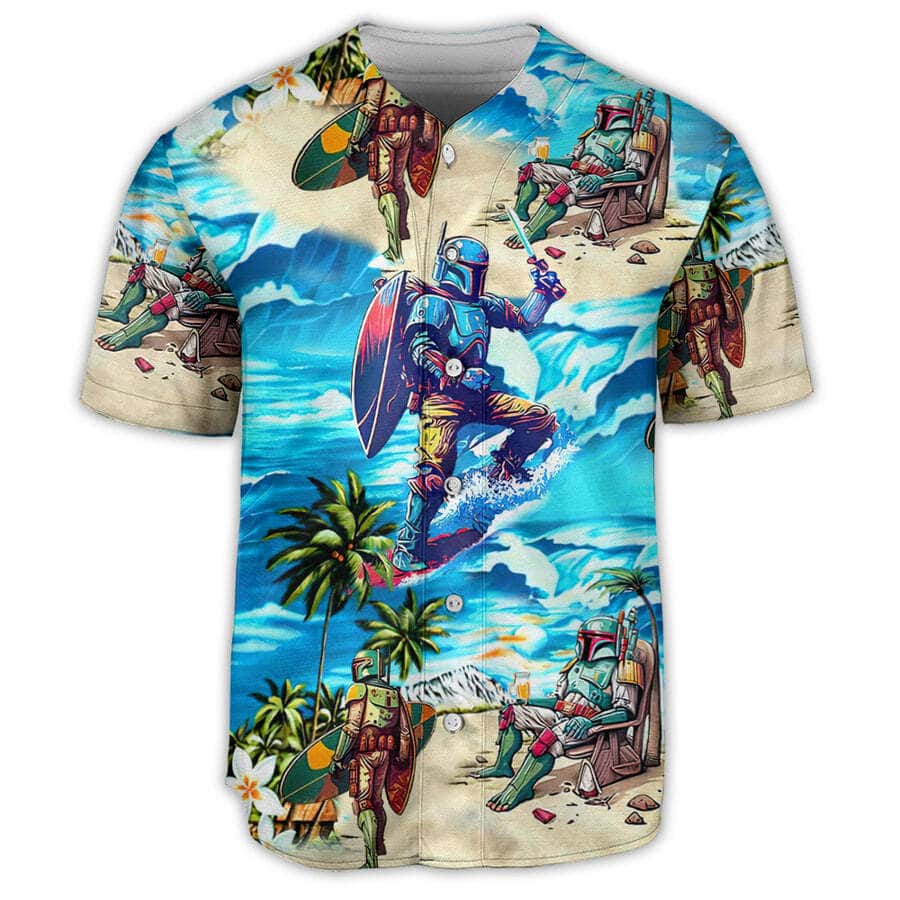 Boba Fett Baseball Jersey Surfing Funny Gift For Star Wars Fans Boba Fett Baseball Jersey Surfing Funny Gift For Star Wars Fans