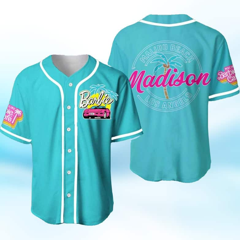 Blue Barbie Baseball Jersey Malibu Beach Los Angeles Gift For Friends