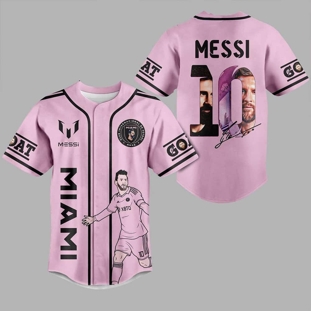 Messi Baseball Jersey 10 Goat Inter Miami Pink Gift For Best Friend