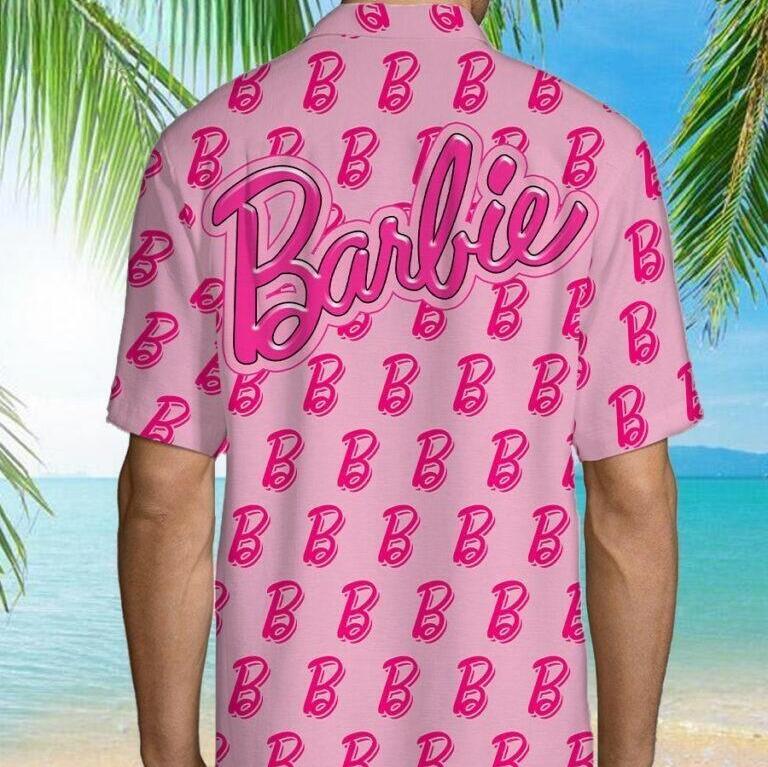 Basic Barbie B Logo Pattern Pink Hawaiian Shirt Gift For Beach Trip Basic Barbie B Logo Pattern Pink Hawaiian Shirt Gift For Beach Trip