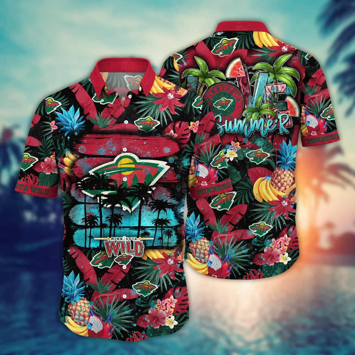 Summer Aloha NHL Minnesota Wild Hawaiian Shirt Tropical Fruit Gift For Beach Lovers