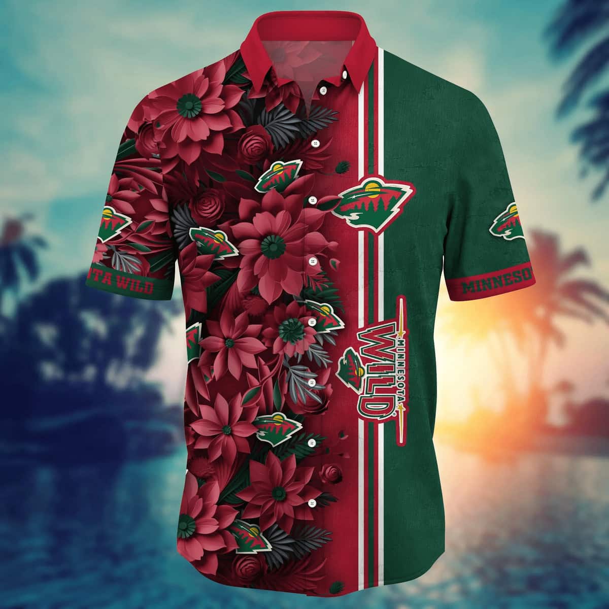 NHL Minnesota Wild Hawaiian Shirt Abstract Flora Gift For Beach Vacation NHL Minnesota Wild Hawaiian Shirt Abstract Flora Gift For Beach Vacation