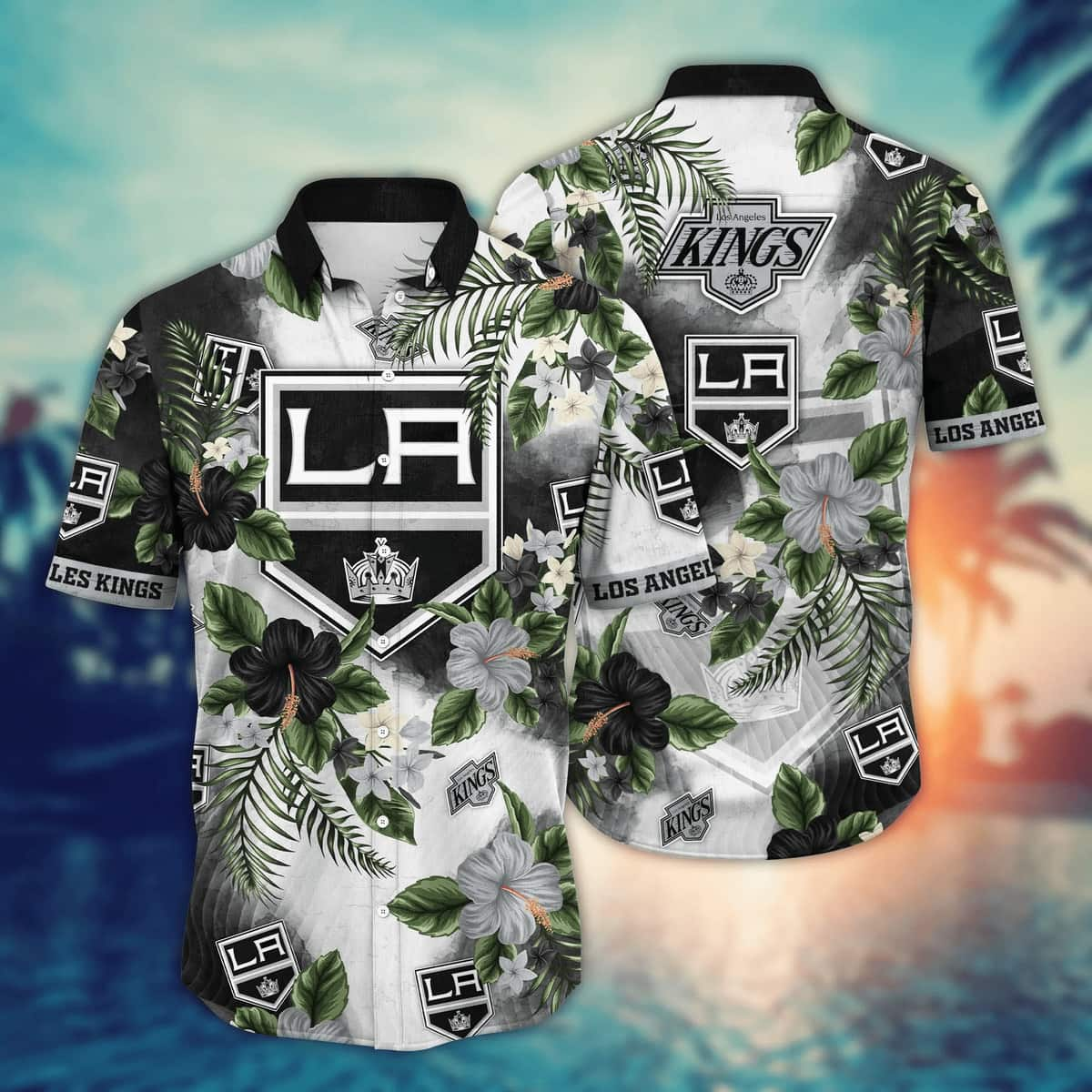 Floral Aloha NHL Los Angeles Kings Hawaiian Shirt Hibiscus Flowers Gift For Family