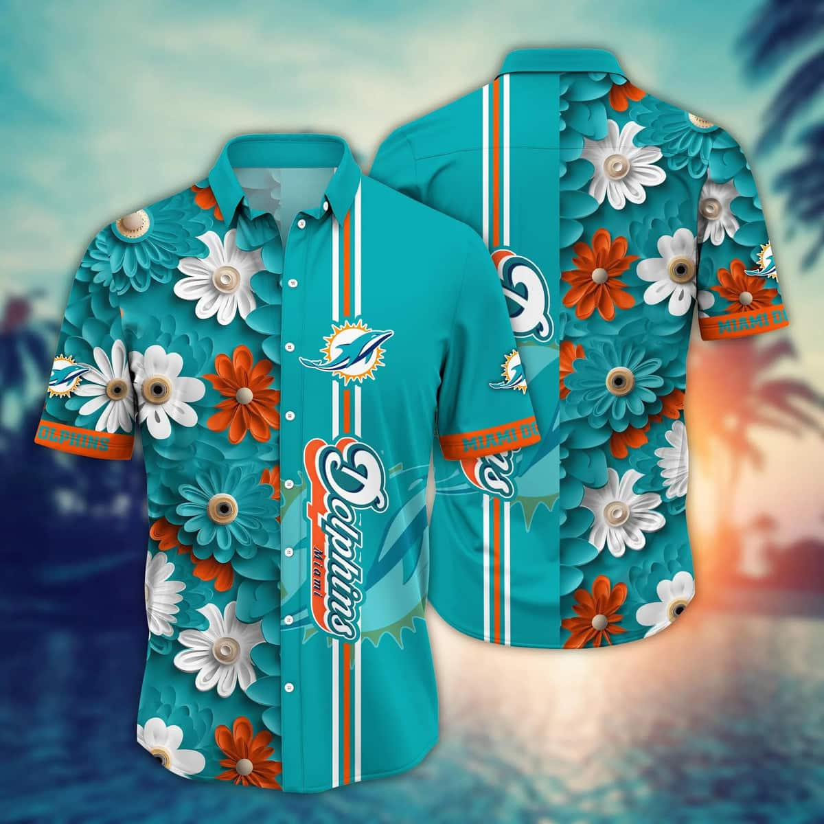 Floral Aloha NFL Miami Dolphins Hawaiian Shirt Beach Vacation Gift For Dad