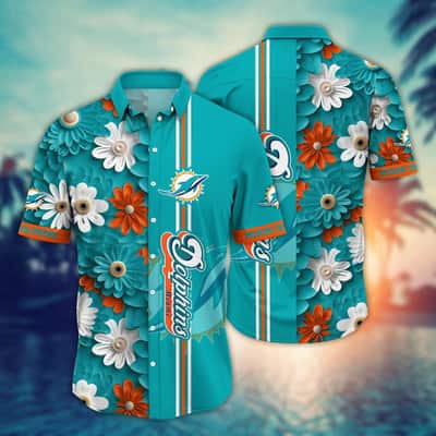Floral Aloha NFL Miami Dolphins Hawaiian Shirt Beach Vacation Gift For Dad