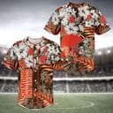 Aloha NFL Cleveland Browns Baseball Jersey Tropical Flower Gift For Brother