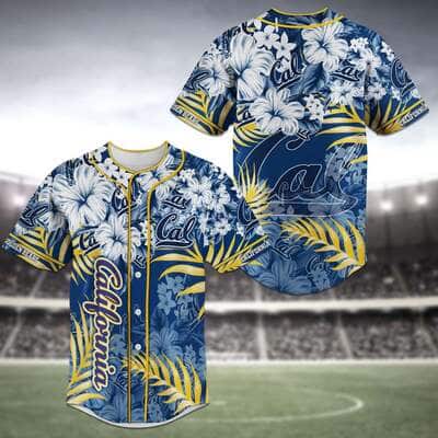Aloha MLB California Golden Bears Baseball Jersey Tropical Flower Gift For Family