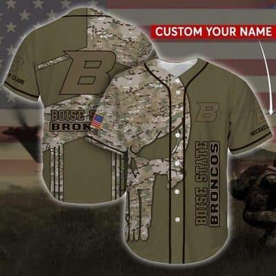 Customize NCAA Boise State Broncos Baseball Jersey Camo Gift For Dad From Daughter Customize NCAA Boise State Broncos Baseball Jersey Camo Gift For Dad From Daughter