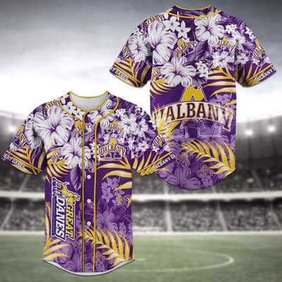 Aloha NCAA Albany Great Danes Baseball Jersey Tropical Flower Trendy Summer Gift