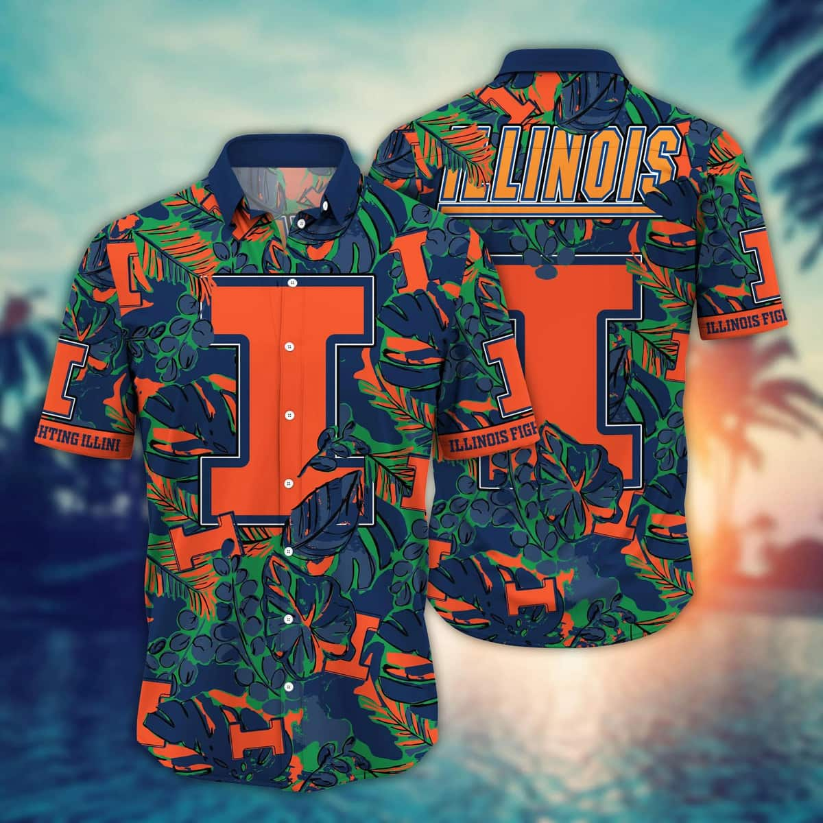 NCAA Illinois Fighting Illini Hawaiian Shirt Tropical Summer Gift For Best Friend