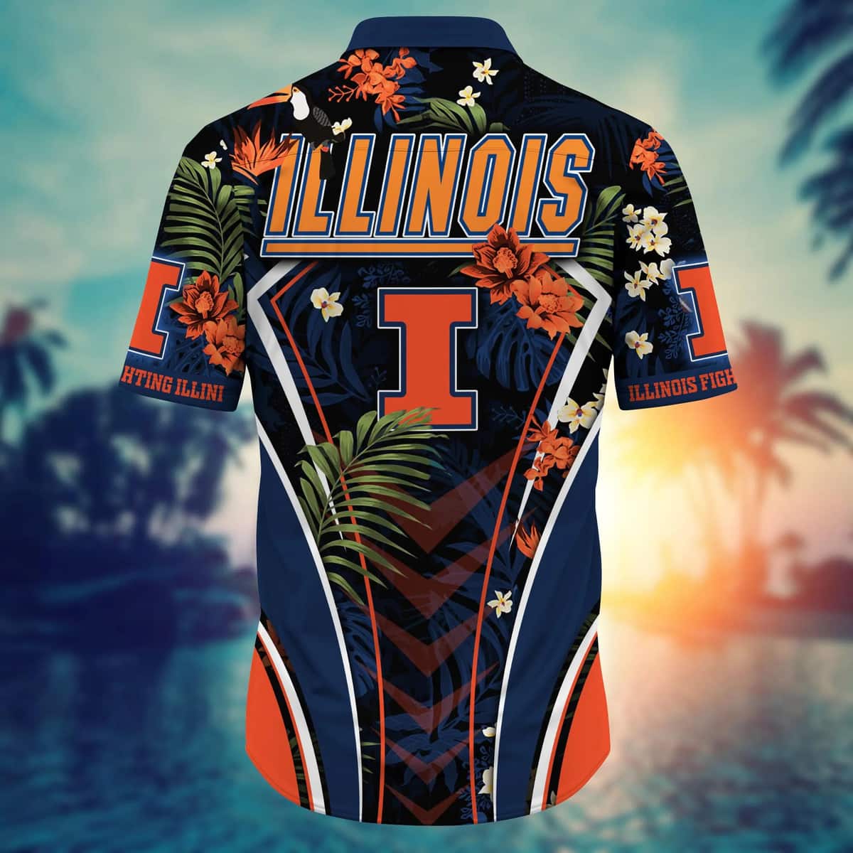 Special NCAA Illinois Fighting Illini Hawaiian Shirt Palm Leaves Gift For Dad Special NCAA Illinois Fighting Illini Hawaiian Shirt Palm Leaves Gift For Dad