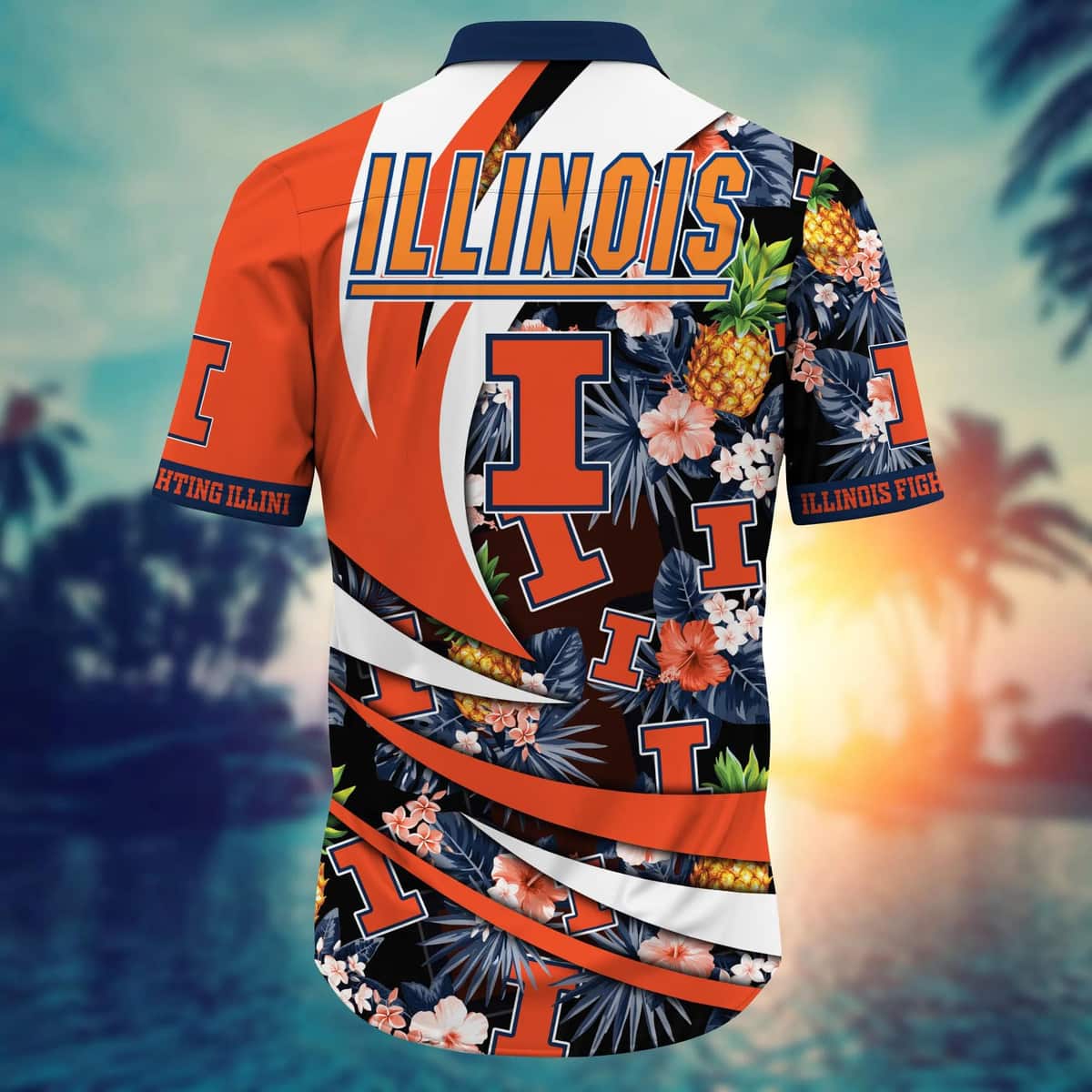 Colorful NCAA Illinois Fighting Illini Hawaiian Shirt Tropical Fruit Gift For Dad Colorful NCAA Illinois Fighting Illini Hawaiian Shirt Tropical Fruit Gift For Dad