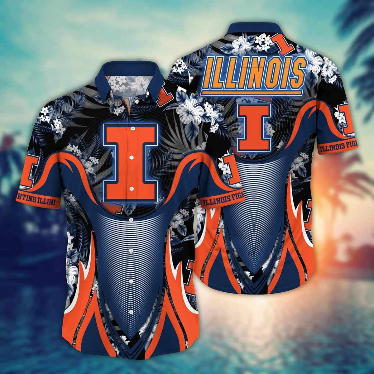 NCAA Illinois Fighting Illini Hawaiian Shirt Aloha Summer Gift For Dad