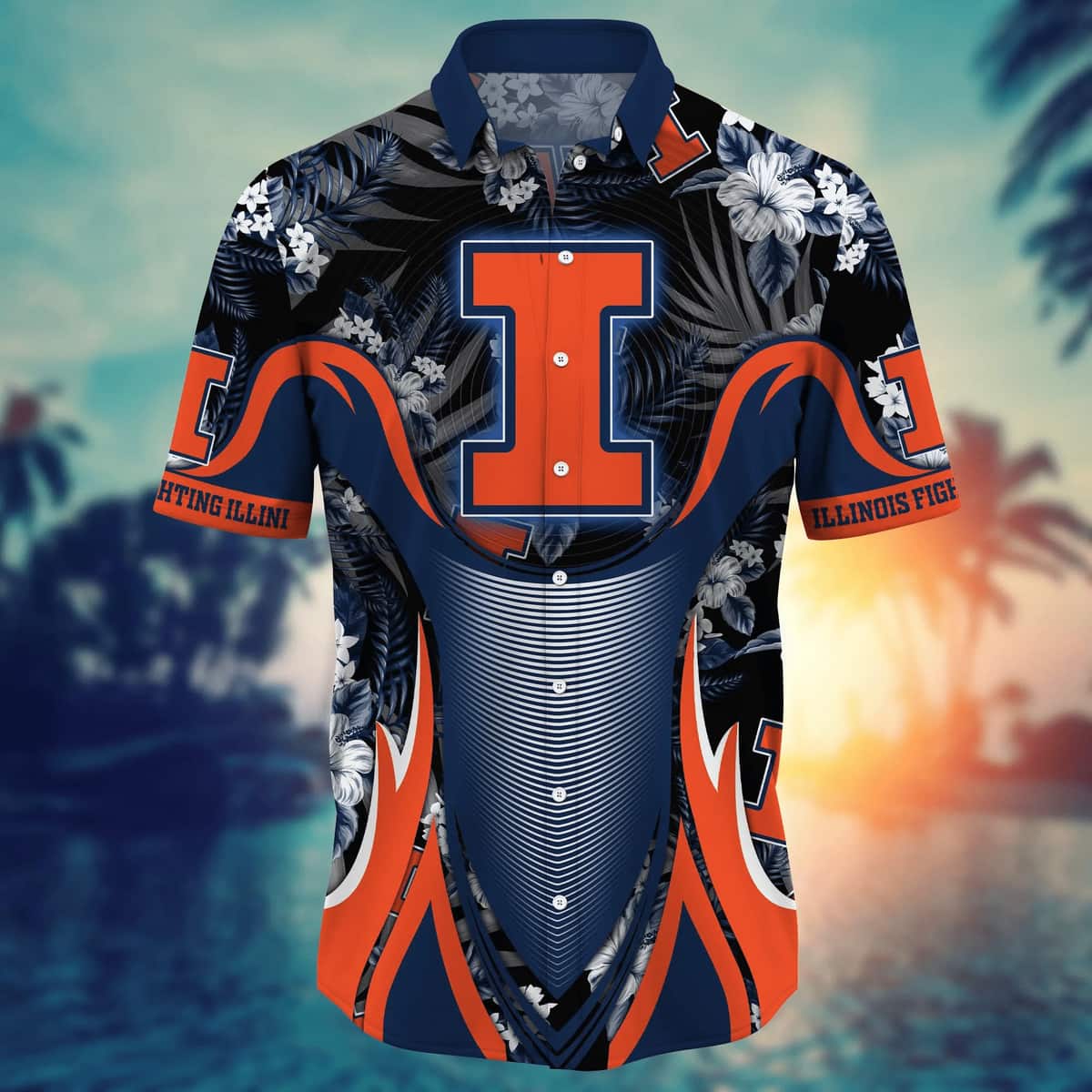 NCAA Illinois Fighting Illini Hawaiian Shirt Aloha Summer Gift For Dad NCAA Illinois Fighting Illini Hawaiian Shirt Aloha Summer Gift For Dad