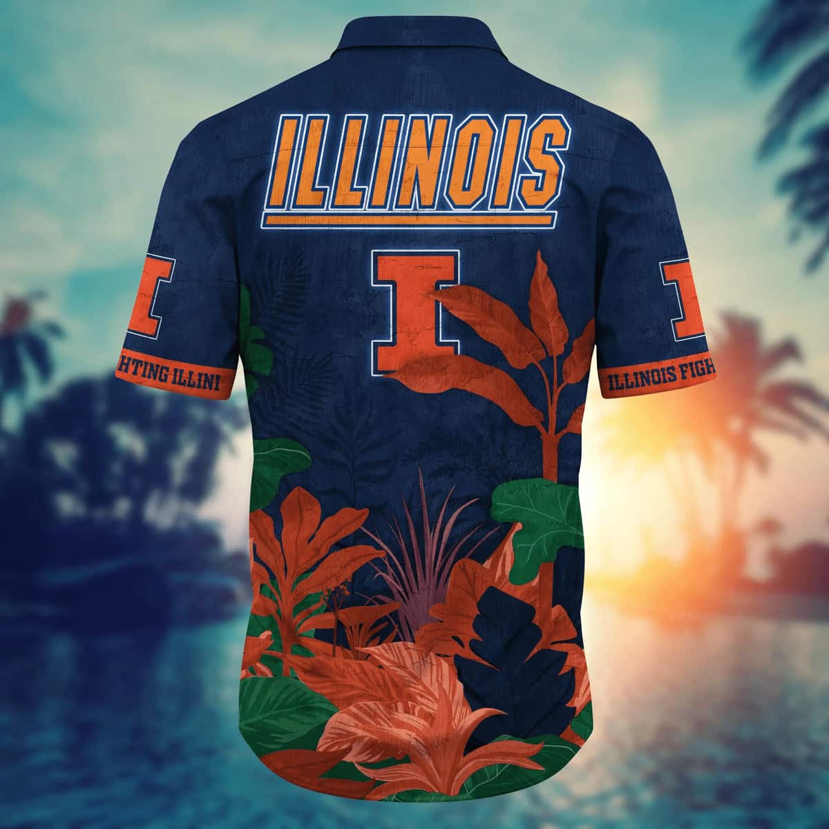 NCAA Illinois Fighting Illini Hawaiian Shirt Aloha Tropical Forest Gift For Best Friend NCAA Illinois Fighting Illini Hawaiian Shirt Aloha Tropical Forest Gift For Best Friend