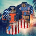 NCAA Illinois Fighting Illini Hawaiian Shirt Independence Day Gift For Best Friend NCAA Illinois Fighting Illini Hawaiian Shirt Independence Day Gift For Best Friend