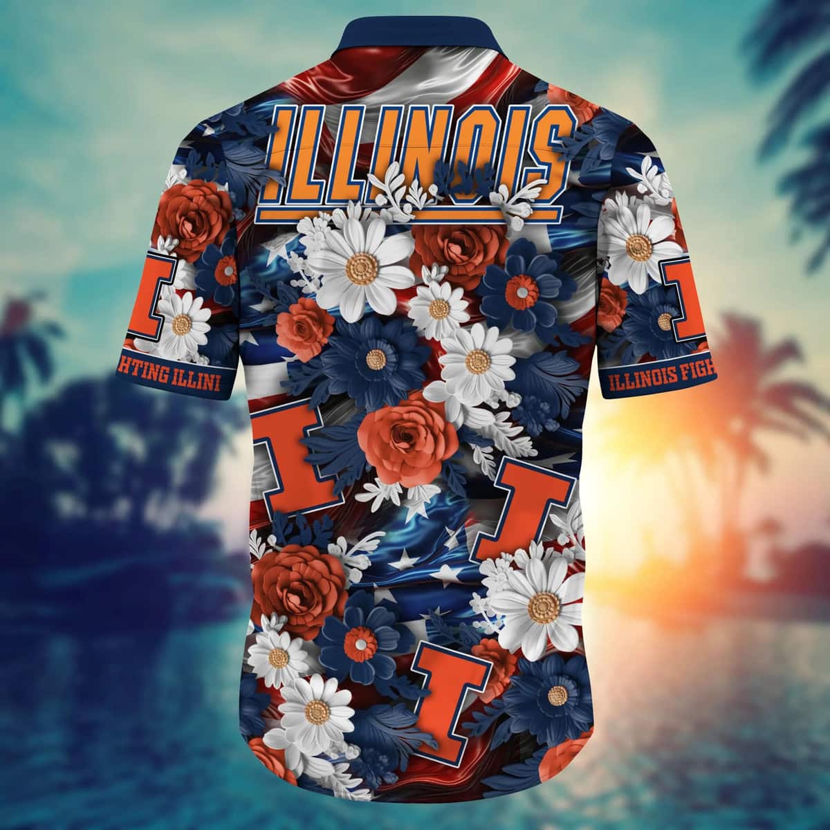 NCAA Illinois Fighting Illini Hawaiian Shirt Abstract Bloom Gift For Best Friend NCAA Illinois Fighting Illini Hawaiian Shirt Abstract Bloom Gift For Best Friend