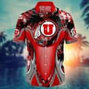 Cool Aloha NCAA Utah Utes Hawaiian Shirt Summer Vacation Gift For Friends Cool Aloha NCAA Utah Utes Hawaiian Shirt Summer Vacation Gift For Friends